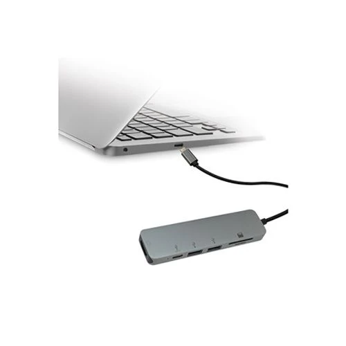 Adaptador Accsup Hub USB-C 6 em 1- Cinzento - Image 2