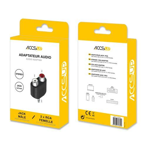 Adaptador Accsup Jack 3.5mm / 2 x RCA - Preto - Image 2
