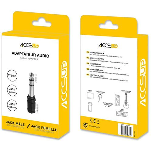 Adaptador Áudio Accsup Jack 6.35 / Jack 3.5mm - Preto - Image 2
