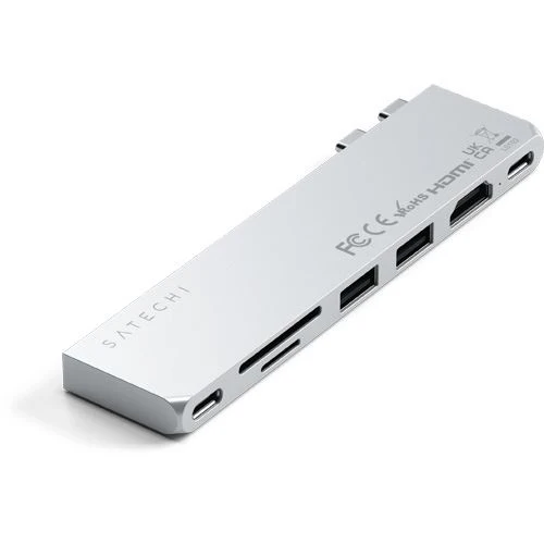 Adaptador Dual USB-C HUB Satechi Pro Hub Slim ST-HUCPHSS - Silver - Image 2