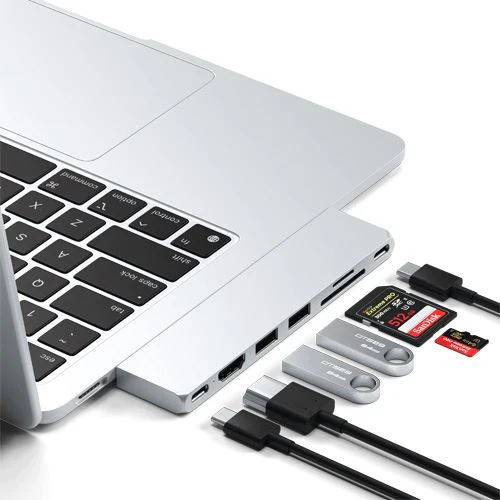 Adaptador Dual USB-C HUB Satechi Pro Hub Slim ST-HUCPHSS - Silver - Image 5