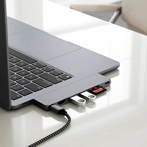 Adaptador Dual USB-C HUB Satechi Pro Hub Slim ST-HUCPHSS - Silver - Image 7