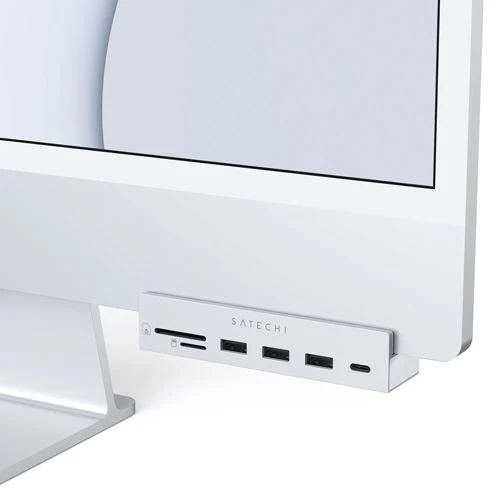 Adaptador HUB Satechi Satechi ST-UCICHS USB-C Clamp 6 em 1  para iMac 24" 2021 a 2024 - Prateado - Image 2