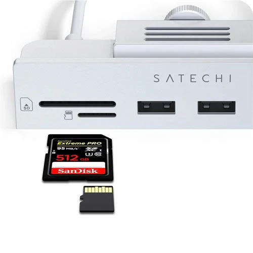 Adaptador HUB Satechi Satechi ST-UCICHS USB-C Clamp 6 em 1  para iMac 24" 2021 a 2024 - Prateado - Image 7