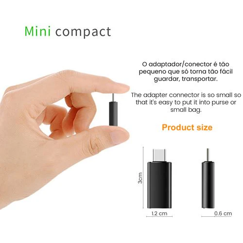 Adaptador Lightning para USB- C 4- OK - Preto - Image 5