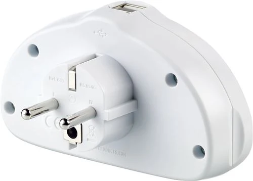 Adaptador Tomada Go Travel EU / Mundial com 2xUSB - Branco - Image 2