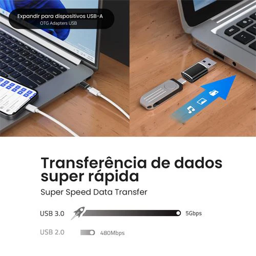 Adaptador USB para USB-C 4-OK - Preto - Image 5