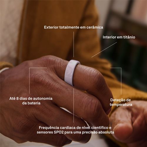 Anel Inteligente Oura Ring 4 Ceramic - Midnight - Tamanho 11 - Image 8