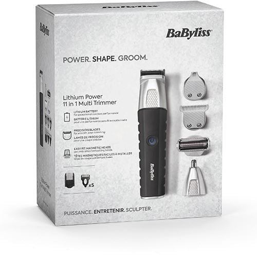 Aparador Corporal Multigroom Babyliss MT812E Lithium Power 11 em 1 - Preto | Cinzento - Image 9