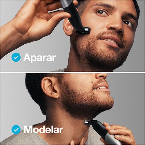 Aparador De Barba Elétrico Braun Series XT5 5100 - Preto / Cinzento Metalizado - Image 3