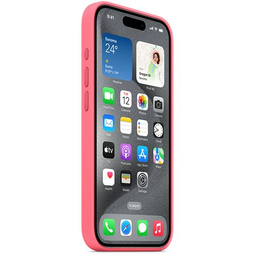 Capa Silicone Apple com MagSafe para iPhone 15 Pro - Rosa Claro - Image 2