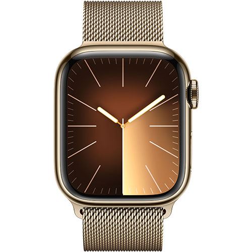 Apple Watch Series 9 GPS 41mm - Cellular - Aço Inoxidável Dourado | Bracelete Milanese Dourado - Image 2