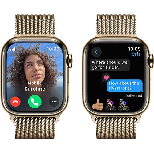 Apple Watch Series 9 GPS 41mm - Cellular - Aço Inoxidável Dourado | Bracelete Milanese Dourado - Image 3