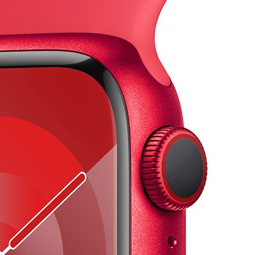 Apple Watch Series 9 GPS 41mm - Cellular - Alumínio (Product) Red | Bracelete Desportiva (Product) Red - M/L - Image 5