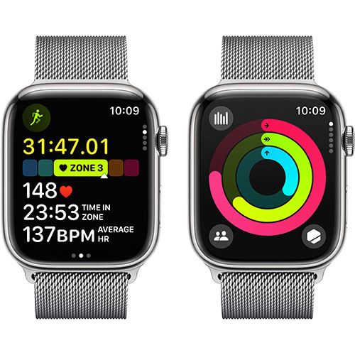 Apple Watch Series 9 GPS 45mm - Cellular - Aço Inoxidável Prateado | Bracelete Milanese Loop Prateado - Image 4