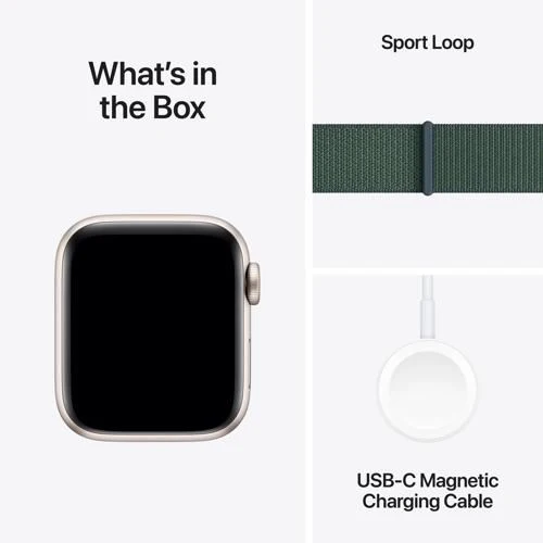 Apple Watch SE 2024 GPS 40mm - Alumínio Luz das estrelas | Bracelete Loop Verde lago - Image 7