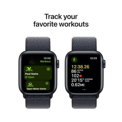 Apple Watch SE 2024 GPS 40mm - Alumínio Meia-noite | Bracelete Loop Tinto - Image 6