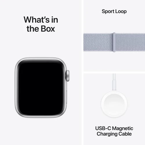 Apple Watch SE 2024 GPS 40mm - Alumínio Prateado | Bracelete Loop Nuvem azul - Image 7