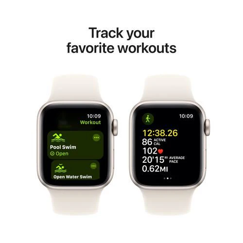 Apple Watch SE 2024 GPS 40mm - Cellular - Alumínio Luz das estrelas | Bracelete Desportiva Luz das estrelas - M/L - Image 6