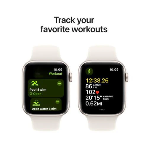 Apple Watch SE 2024 GPS 44mm - Cellular - Alumínio Luz das estrelas | Bracelete Desportiva Luz das estrelas - S/M - Image 6