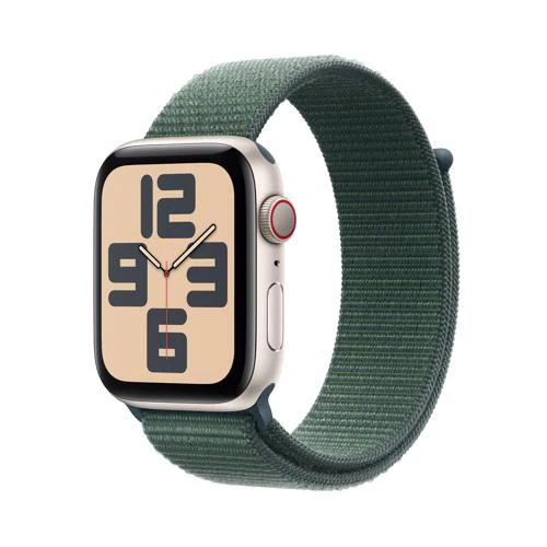 Apple Watch SE 2024 GPS 44mm - Cellular - Alumínio Luz das estrelas | Bracelete Loop Verde lago