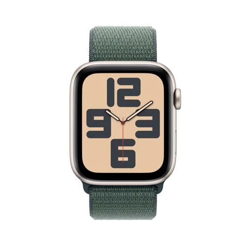 Apple Watch SE 2024 GPS 44mm - Cellular - Alumínio Luz das estrelas | Bracelete Loop Verde lago - Image 2