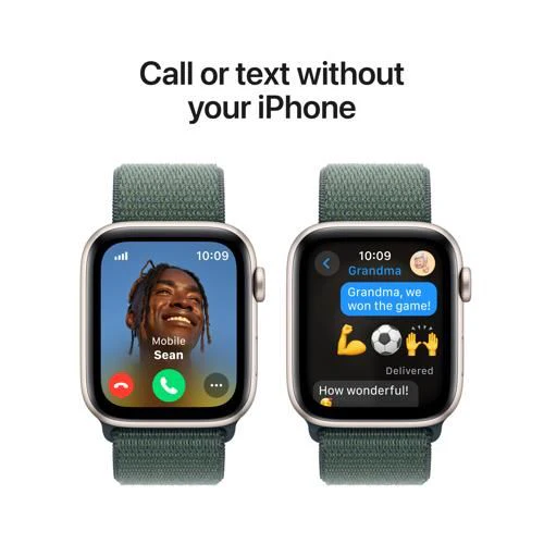 Apple Watch SE 2024 GPS 44mm - Cellular - Alumínio Luz das estrelas | Bracelete Loop Verde lago - Image 4