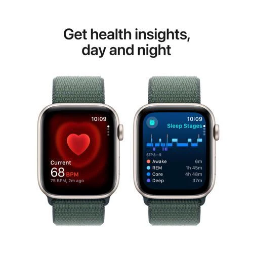 Apple Watch SE 2024 GPS 44mm - Cellular - Alumínio Luz das estrelas | Bracelete Loop Verde lago - Image 5