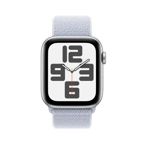 Apple Watch SE 2024 GPS 44mm - Cellular - Alumínio Prateado | Bracelete Loop Nuvem azul - Image 2