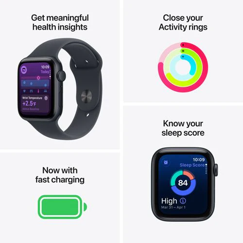 Apple Watch SE 3 Cellular - 40mm - Alumínio Meia-noite | Sport Band - Meia-noite - S/M - Image 3