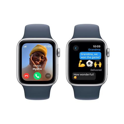 Apple Watch SE GPS 40mm - Cellular - Alumínio Prateado | Bracelete Desportiva Azul trovoada - S/M - Image 3