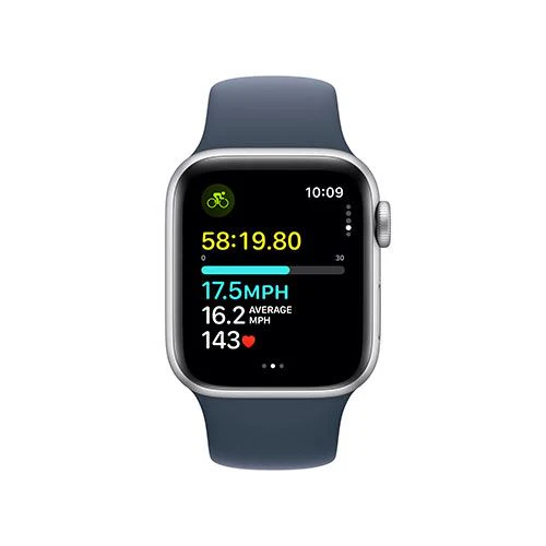 Apple Watch SE GPS 40mm - Cellular - Alumínio Prateado | Bracelete Desportiva Azul trovoada - S/M - Image 5