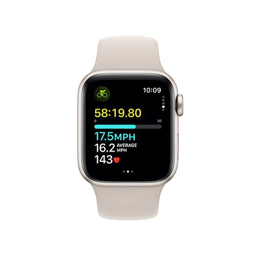 Apple Watch SE GPS 40mm - Alumínio Luz das estrelas | Bracelete Desportiva Luz das estrelas - S/M - Image 5