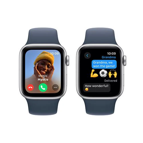 Apple Watch SE GPS 40mm - Alumínio Prateado | Bracelete Desportiva Azul trovoada - M/L - Image 3