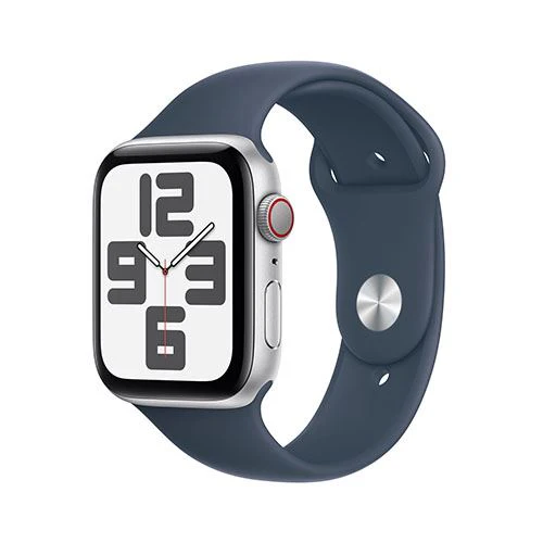 Apple Watch SE GPS 44mm - Cellular - Alumínio Prateado | Bracelete Desportiva Azul trovoada - M/L