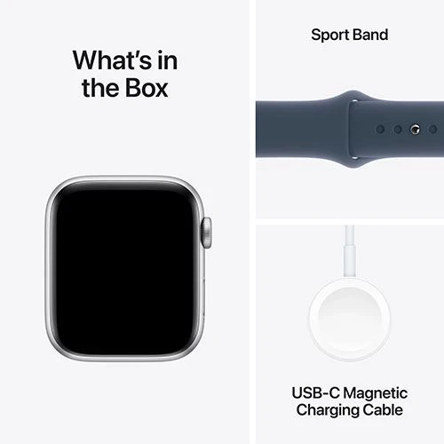 Apple Watch SE GPS 44mm - Cellular - Alumínio Prateado | Bracelete Desportiva Azul trovoada - M/L - Image 6