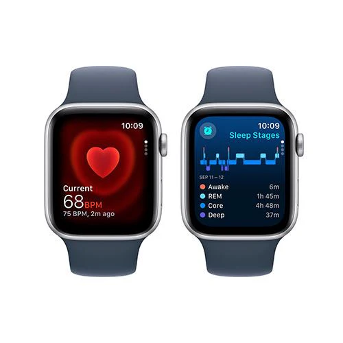 Apple Watch SE GPS 44mm - Alumínio Prateado | Bracelete Desportiva Azul trovoada - M/L - Image 4