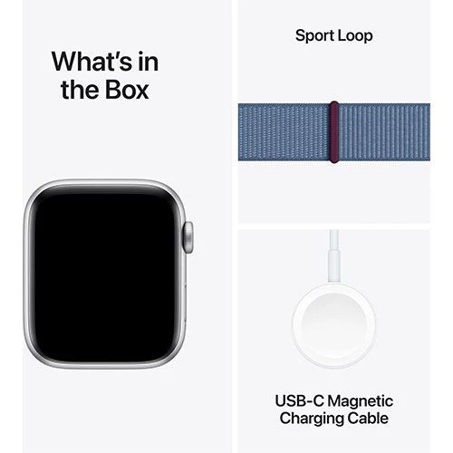 Apple Watch SE GPS 44mm - Alumínio Prateado | Bracelete Loop Azul - Image 6