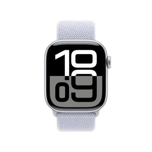 Apple Watch Series 10 GPS 42mm - Cellular - Alumínio Prateado | Bracelete Loop Desportiva Nuvem Azul - Image 2