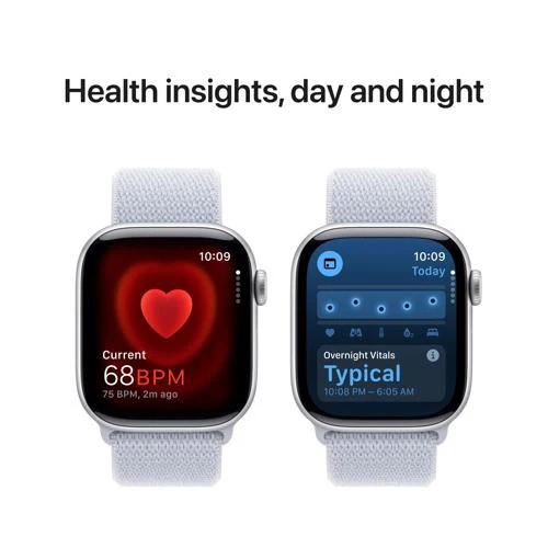 Apple Watch Series 10 GPS 42mm - Cellular - Alumínio Prateado | Bracelete Loop Desportiva Nuvem Azul - Image 5