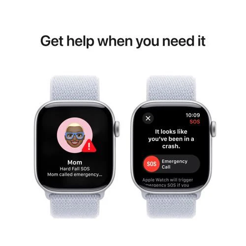 Apple Watch Series 10 GPS 42mm - Cellular - Alumínio Prateado | Bracelete Loop Desportiva Nuvem Azul - Image 6