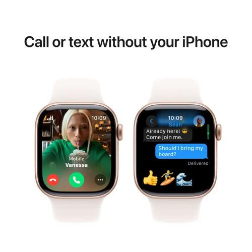 Apple Watch Series 10 GPS 42mm - Cellular - Alumínio Rosa Dourado | Bracelete Desportiva Rosa Leve - M/L - Image 7