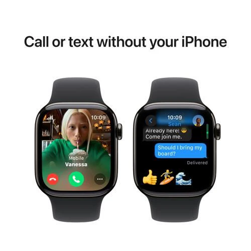 Apple Watch Series 10 GPS 42mm - Cellular - Titânio Ardósia | Bracelete Desportiva Preta - M/L - Image 7