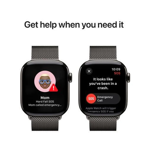 Apple Watch Series 10 GPS 42mm - Cellular - Titânio Ardósia | Bracelete Loop Milanesa Ardósia - Image 6