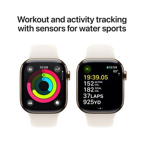 Apple Watch Series 10 GPS 42mm - Cellular - Titânio Dourado | Bracelete Desportiva Luz das Estrelas - S/M - Image 4