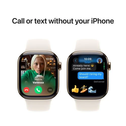Apple Watch Series 10 GPS 42mm - Cellular - Titânio Dourado | Bracelete Desportiva Luz das Estrelas - S/M - Image 7