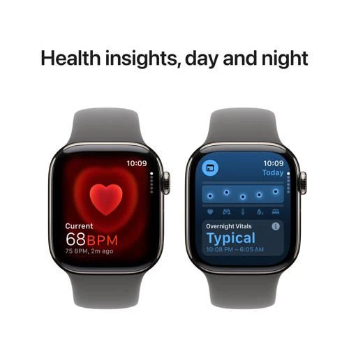 Apple Watch Series 10 GPS 42mm - Cellular - Titânio Natural | Bracelete Desportiva Cinzento Rocha - M/L - Image 5
