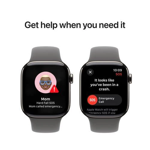 Apple Watch Series 10 GPS 42mm - Cellular - Titânio Natural | Bracelete Desportiva Cinzento Rocha - S/M - Image 6