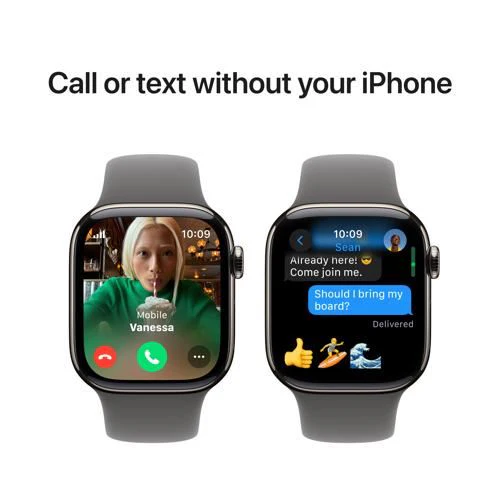 Apple Watch Series 10 GPS 42mm - Cellular - Titânio Natural | Bracelete Desportiva Cinzento Rocha - S/M - Image 7