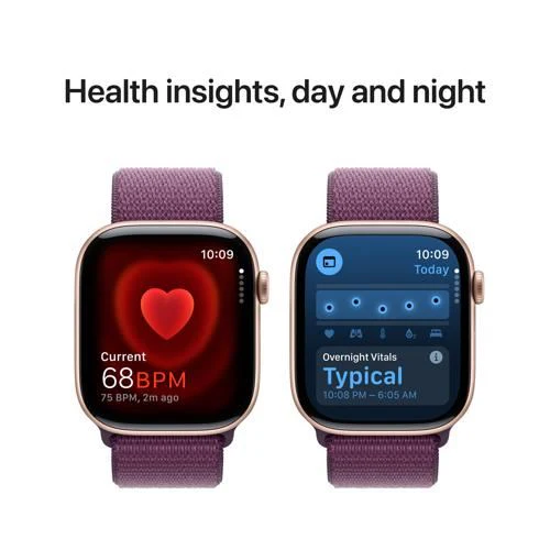 Apple Watch Series 10 GPS 46 mm | Alumínio Rosa Dourado | Bracelete Loop Desportiva Ameixa - Image 5